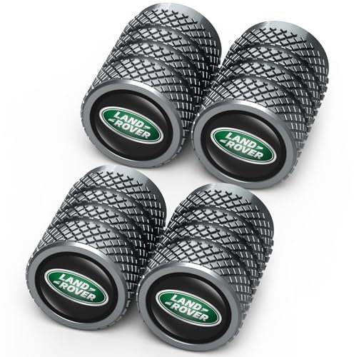 Legierung Auto Ventilkappen für Land Rover Discovery Range Rover Sport Defender Landcruiser LR2 3 4,4pcs Ventilkappen Auto Reifen Ventilkappe, Auto Reifen Luftabdeckungen Staubkappen, schwarz