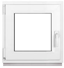 Framex Ventana de sótano PVC pequeña blanca de ANCHO x ALTO 50 x 50 cm (500 x 500 mm), doble acristalamiento (32 mm), oscilobatiente, DIN izquierda, Premium
