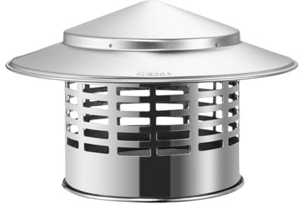 Vent Systems 3-8 Inch Roof Pipe Cover - Stainless Steel Cowl Hood Round Chimney Cap/Rain Cap Air Extractor with Metal Mesh for Air Exhaust, Flue, Tumble Dryer, Stove Pipe(110mm/4.3in)