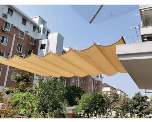 Rygcrud Voile Pare-Soleil Auvent De Toit, Pergola Rétractable Stores Coulissants, Protection Solaire pour Terrasse Extérieure Terrasse Piscine(1x2m)