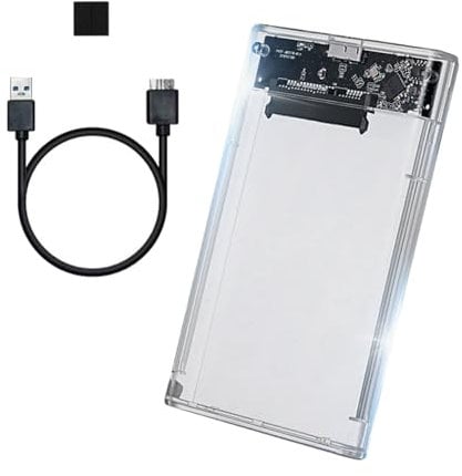 PEPWE USB3.0 2.5inch Clear Hard Disk Enclosure Case 5Gbps For Easy Data Access Hard Disk Box