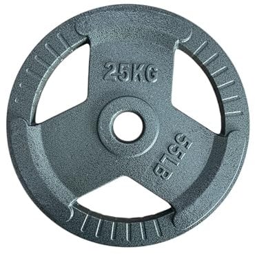 Chase Fitness Olympic Weight Plates, 2-Inch (2) TRI-GRIP Cast Iron, 1.25kg - 25kg (25KG X 1)