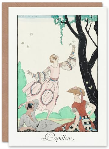 Artery8 George Barbier Art Card Butterflies Vintage Picnic Fashion