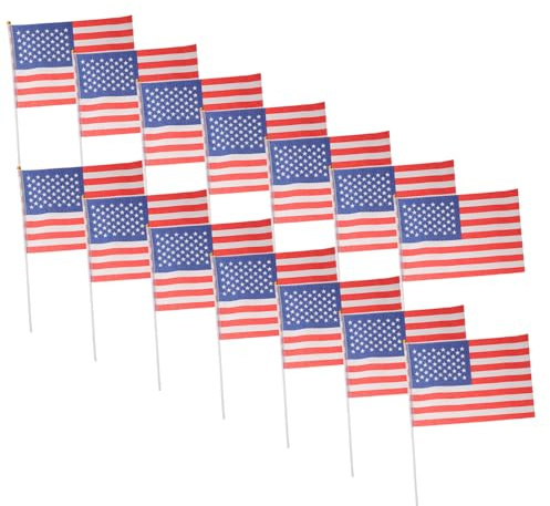 Gatuida 20 Pièces Drapeau Américain Sur Bâton Petit Drapeau Usa à Main Décorations Pour Jour De Indépendance Patriotique Sur Bâton