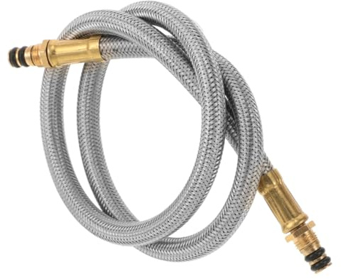 Abaodam Propan-Adapterschlauch 13.78In Flexibler Edelstahl-Gasschlauch Für Gasherd Camping Wohnmobil Mit Propan-Schnellkupplungen Sicherer Gasherdanschluss