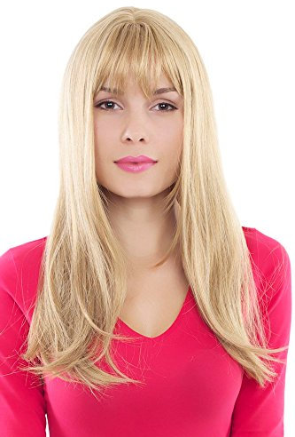 WIG ME UP - GFW88-24B Perücke, Wig blond hell gesträhnt glatt Pony 60cm