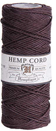 Hemptique #20 Hanfspule Kordel, Hanf, Dunkelbraun, 1mm, 205 feet