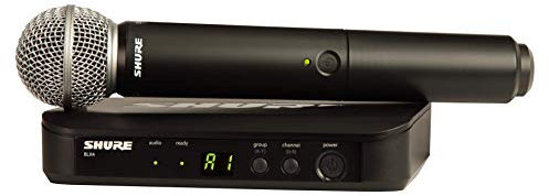 Shure BLX24/SM58 UHF Wireless Mikrofonsystem - Perfekt für Kirche, Karaoke - 14-Stunden Akkulaufzeit, 100m Reichweite | Enthält SM58 Handheld Vocal Mikrofon, Single Channel Empfänger | T11 Band