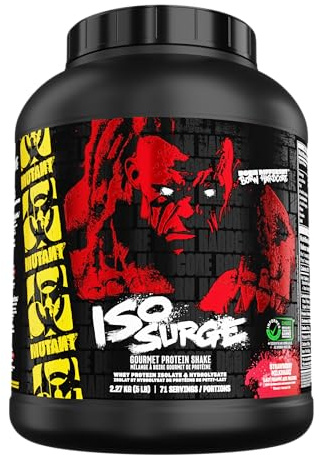MUTANT ISO Surge | Whey Isolate Protein Powder | 25g Protein, Fast-digesting whey Protein Isolate & hydrolysate, Gourmet Flavors | 2270g | Strawberry Milkshake