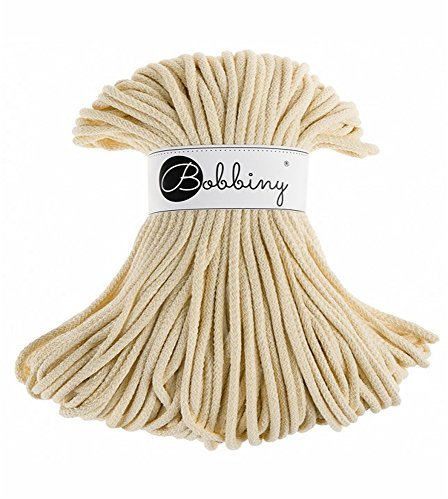 Bobbiny - Hochwertige 5mm Seile - 100m Garn - 100% Baumwolle - Natur (Natur)