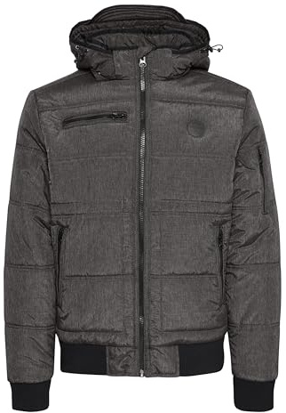 Blend BHBoris Herren Jacke Winterjacke Steppjacke gefüttert mit Kapuze Reißverschlusstaschen Rippbündchen Regular fit, Größe:S, Farbe:Black Teddy (75126)