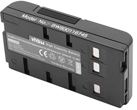 vhbw 1x batteria compatibile con JVC GR-AX310U, GR-AX310, GR-AX350U, GR-AX35, GR-AX33U, GR-AX33, GR-AX34U videocamera camcorder (2000mAh, 6V, NiMH)