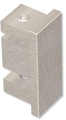 Interdeco Endstücke Kappe Edelstahl-Optik aus Metall für Innenlauf-Gardinenstangen eckig 14x35 mm (2 Stück)