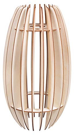 Rayher Bastelset Holz Lamellenlampe Helsinki, skandinavisches Design, aus Naturholz, FSC Mix Credit, 20x20x35cm, 22-tlg., Box 1Set, Lampenschirm für Stehlampe oder Hängelampe, 62901505