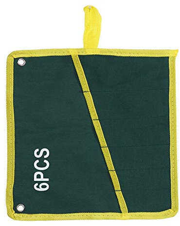 Tool Roll Pouches Wrench Tool Roll with 8 Pockets for Wrenches Screwdrivers Pliers Chisels Handmade Storage Case (6PCS)