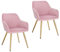 Lestarain 2X Sillas de Comedor Dining Chairs Sillas Tapizadas Paquete de 2 Sillas Cocina Nórdicas Terciopelo Sillas Bar Metal Silla de Oficina Rosa