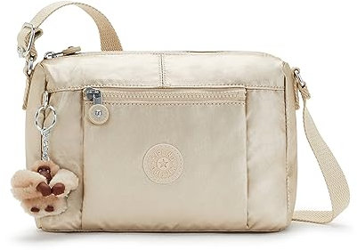 Kipling Wes Metallic Crossbody Bag Starry Gold Metallic