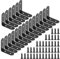 Winkelverbinder 90 Grad Winkel Klammern L-form Rechtwinkliges Edelstahl Ecke Klammer Möbel Angle Brackets mit Screws für Tabelle Stuhl Bücherregal 50 * 50mm Schwarz 20 Stücke