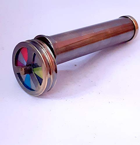 Ganga Nautical Collectibles Messing Doppelrad Kaleidoskop Vintage Artikel Geschenk Messing Teleskop