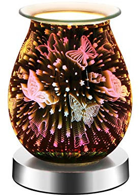 DEECOZY 3D-Aromatherapie-Lampe, berührungsempfindliche Aromalampe, elektrische Wachsschmelzbrenner, Ölbrenner & Diffusor für Büro, Zuhause, Schlafzimmer, Wohnzimmer (3D-Schmetterling)
