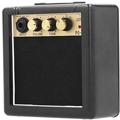 Amplificador de guitarra, amplificador portátil de metal + plástico, fuente de alimentación de batería de 9 V, altavoz pequeño para guitarra