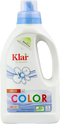 Klar eco Sensitive Color Waschmittel 750ml, ohne Duft, 12 Waschladungen, für Allergiker, vegan