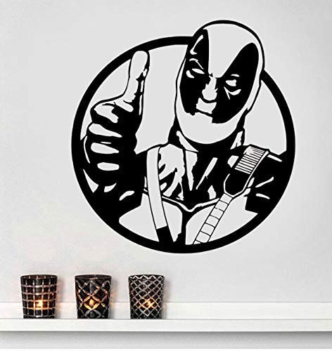 Superheld Deadpool Wandaufkleber Vinyl Wohnkultur Kinderzimmer Junge Schlafzimmer Design Marvel Comics Aufkleber Kunst Cartoom Wandbild 57X60Cm