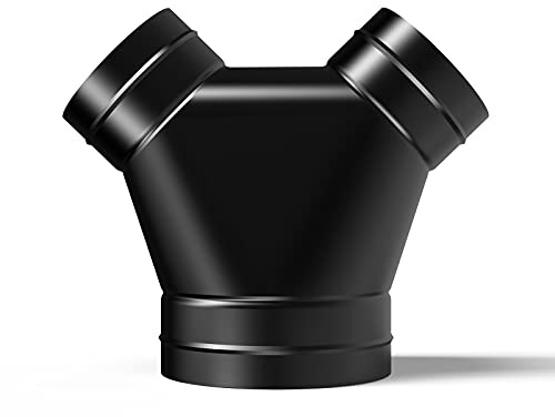 AC Infinity 3-Wege Rohrverteiler 150 x 100 x 100 mm – Y-Verbindungsstück | Y-Stecker, robuster Stahlkörper, schwarze Pulverbeschichtung, Schutzfarbe, erhöhte Lippe, für HVAC, Trockner, Luftführung