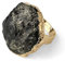 Unregelmäßiger Stapelbarer Offener Fingerring - Kreativität Schwarzer Turmalin Blauer Kristall Fingerring,Naturstein Lady Tail Ring,Weihnachtsgeschenke Für Frauen Männer,Schwarzer Turmalin,Einhei