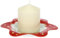 THUN - Candela con Piattino Portacandela in Porcellana Decorata a forma di Stella, Linea Sweet Christmas, 20x2x18 cm