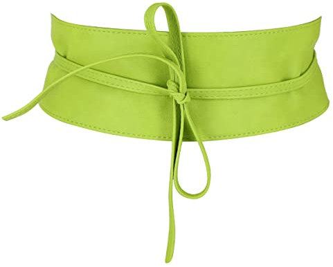 FASHIONGEN - Damen gürtel, Taillengürtel, Bindgürtel, Obi gürtel MICA - Apfelgrün, L-XL
