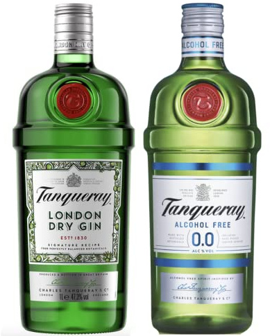 Tanqueray Dry London Gin + Tanqueray 0,0% | alkoholfreie Destillat Alternative | für nicht-alkoholische Cocktails und Longdrinks