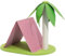 Croci Tiragraffi per Gatti a Forma di Isola | Albero tiragraffi per Gatti |Misure 38X38X40 CM, Multicolor