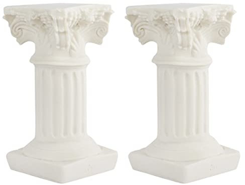 ibasenice Mini Säule 2 Verzierungen Gartenhaus Einzigartige Statue: Innenfigur Aquarium Römisch Vintage Künstlerisch für Europäische Fee Schicke Dekorative Layouts Nordische Säulen: Korinthische