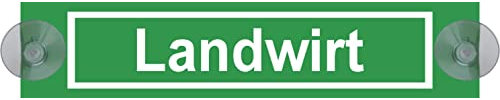 LANDWIRT Schild Saugnapf Auto Aufkleber (Alu Verbund mit SAUGNÄPFEN, Motiv: Landwirt)
