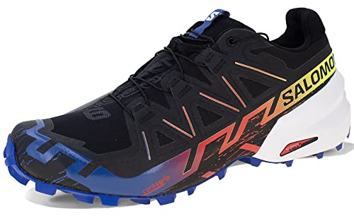 Salomon Herren Speedcross 6 Sneaker, Schwarz/surfen Sie das Web/Sicherheit gelb, 43 1/3 EU