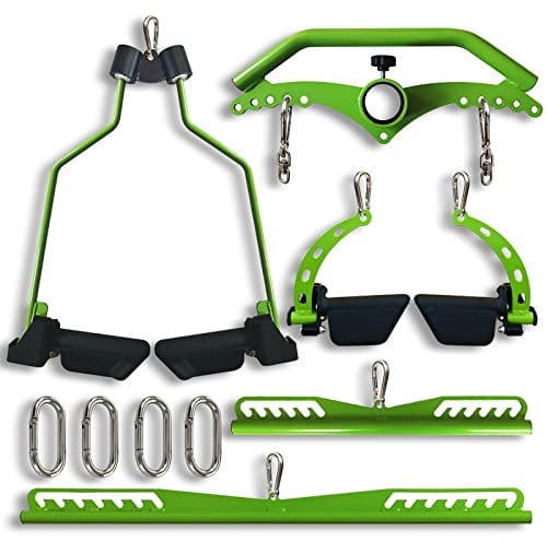 KORIKAHM Adjustable Lat Pull down Bar, Cable Machine Attachments for Gym, Home Gym Fitness T-bar Row Pulldown Attachments, Lat Pull Down Machine Wide Grip Neutral Grip Handle (SP45678)