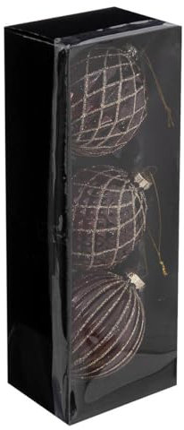 FEERIC LIGHTS & CHRISTMAS Christbaumkugeln Soir de Noël 3er-Set aus Glas D 8 cm