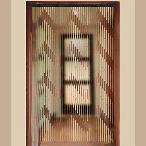 Lightakai - Holzperlenvorhang, 90x200 cm 31 Stränge Holzperlenv Türvorhang Perlenvorhang Raumteiler Insektenschutz Vorhang Fadenvorhang für Schlafzimmer Wohnzimmer Türen Fenster