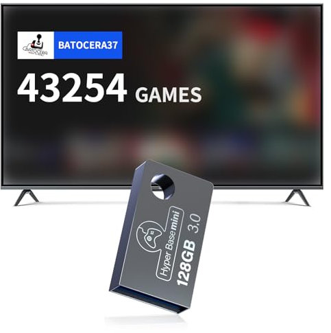 Wireless Retro Game Console with Built in 43254 Games, Mini Game Console with Batocera Game System, Emulator Console with 74 Emulators, 128G USB Drive Portable Game Console, Video Game Console for PC