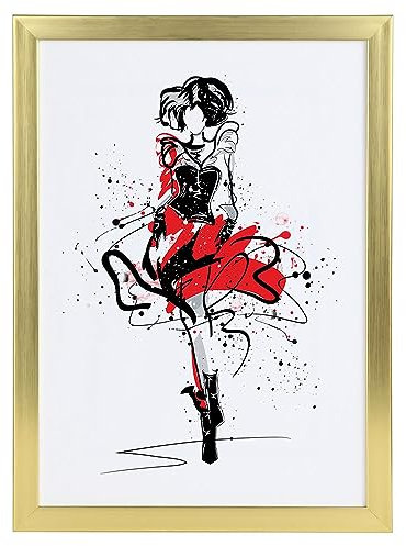 IDEAL TREND FlexiFrame Leichter Blockprofil Kunststoff Bilderrahmen mit Acrylglas Plastikrahmen: Farbe: Gold | Format: 30x30