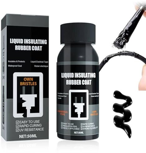 HASAIKA® Caucho Aislante líquido, Cinta Aislante, Cinta Eléctrica de Aislamiento, Secado rápido Goma de Sellado de Fijación Electrónica,Pegamento Ignífugo Resistente a Altas (Negro)