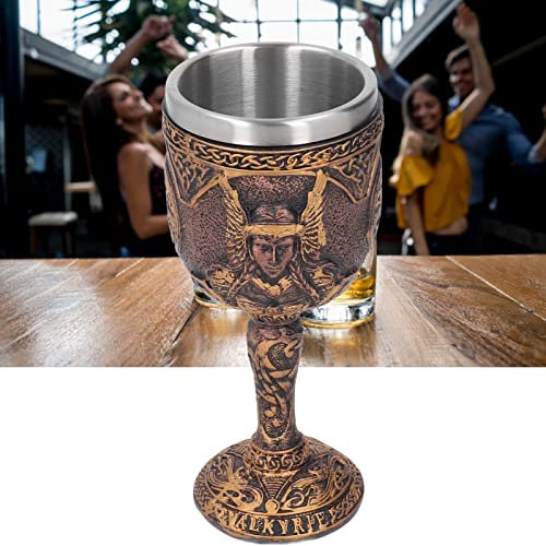 Gobelet Médiéval, Coupe De Calice à Vin En Acier Inoxydable, Motif Vintage, Calice du Saint Graal, Tasse à Boire Amusante, Décoration D'intérieur, Coque En Résine Nordique, Tasse à Bière Unique En Aci