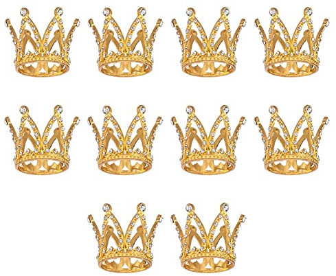 Herklotzn 10 Stück oder Torte Topper winzig kleine Krone Diadem Strass für Blumenarrangements Dusche Geburtstag Hochzeit