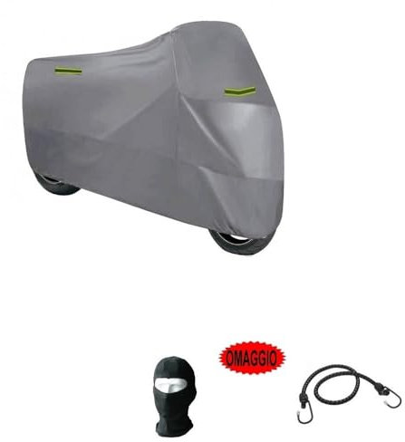 Kompatibel mit Suzuki Burgman AN 400 i.e. Motorradabdeckung mit Windschutzscheibe+Topcase aus Plüsch, 250 g, wasserdicht, 296 x 105 x 127 cm, Universalabdeckung