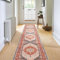 Carvapet Läufer Teppich 60x300cm rutschfest Lang Teppichläufer Waschbar Mikrofaser Vintage Medaillon Orange Teppich Flächenteppich Laufteppich