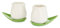 Balvi Set Tazas café Tulip Color Blanco/Verde 2 Tazas con Forma de tulipán y 2 Platos con Forma de ho