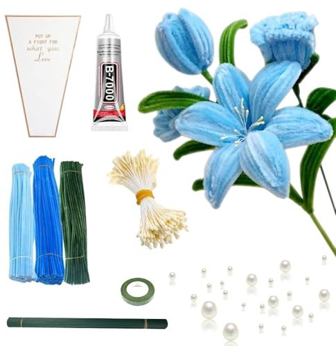 YANGUN Pfeifenreiniger Blumen, Pfeifenputzer Zum Basteln, Pfeifenputzer, Pipe Cleaner Basteln, Pipe Cleaner Flower Set für Bastelprojekte und Dekorationen