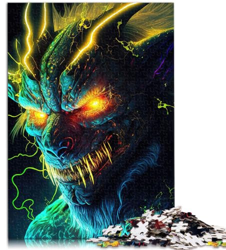 Puzzles Geschenk Blitz-Dämon Puzzles für Erwachsene 1000-teiliges Holzpuzzle Familienspiel Stressabbau Schwieriges Herausforderungspuzzle (50x75cm)