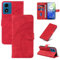 Reshias Coque pour Motorola Moto E14 / G24 / G04 avec 1 Pièce Protection Écran en Verre Trempé, Housse PU Cuir à Rabat Flip, Étui Support et Portefeuille Fonction (Rouge)